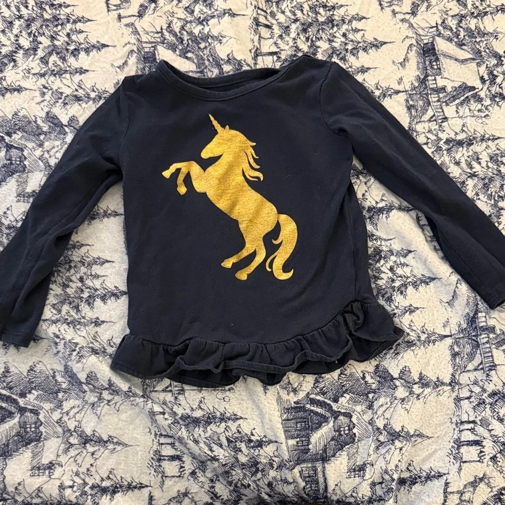 Garanimals Navy Long Sleeve with Gold Unicorn